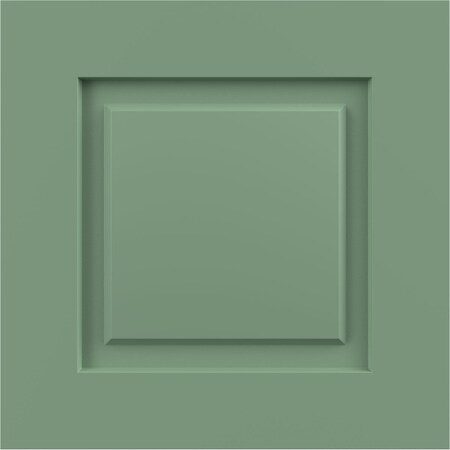 Ekena Millwork 12"W x 12"H True Fit PVC Raised Panel Shutters Sample, Track Green SAMPLE-TFPRPTG